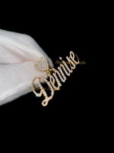 Pendentif personnalisé en or massif 10 carats avec initiale, cœur, lettre, nom, diamant moissanite, collier fin, cadeau de la Saint-Valentin, bijoux tendance - Product Image 4