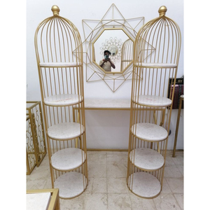 Support à gâteau à deux niveaux en métal doré avec design de branche d'arbre et oiseaux, plateau décoratif pour cupcakes élégants, décoration de table à la maison - Product Image 4