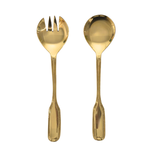 Serveur à salade en laiton de luxe durable, article décoratif, finition poli miroir, couverts en laiton - Product Image 2