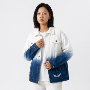 Veste pour homme, couleur dégradée, logo brodé, col rabattu, style décontracté, coupe classique, style printemps - Product Image 6