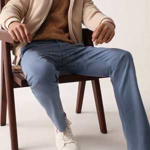 En stock, dernière conception, pantalon en toile décontracté pour homme, léger, durable, 100% coton, service OEM personnalisé - Product Image 5