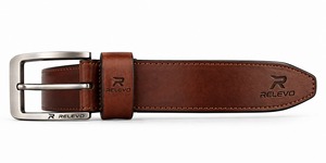 Cinturón de Cuero Vacuno de Alta Calidad para Hombre, Hebilla Cuadrada de Cobre, Doble Costura, Uso Diario Informal - Product Image 4