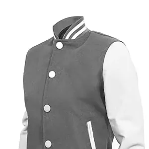 Custom <b>Leather</b> Sleeve Varsity <b>Jacket</b> With Custom Name And Number Premium Embroidered Chenille Patch Letterman <b>Jacket</b> For Clubs - Product Image 4