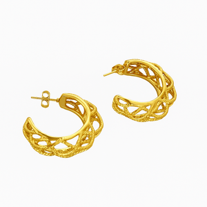 Pendientes de acero inoxidable chapados en oro clásico - Product Image 1