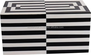 Joyero de madera de diseño único y moderno, caja de recuerdo marroquí con incrustaciones de hueso para mesa, decoración del hogar, almacenamiento de joyas de cocina - Product Image 3