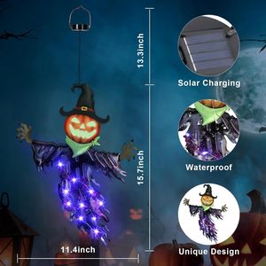 Decorazioni di Halloween da Esterno ILLUMINEW a Forma di Zucca in Metallo Alimentate a Energia Solare con Occhi Luminosi - Product Image 3