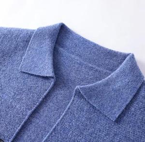 <b>Men's</b> Polyester/Cotton Knitted Varsity <b>Jacket</b> Pockets Front Regular Fit Casual Wear Turn-down Collar Solid Color <b>Pullover</b> Autumn - Product Image 2