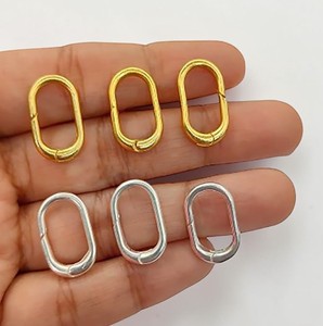 Gold Plated Brass Carabiner 20x12 MM Clasp <b>Snap</b> <b>Hook</b> Connector for Making DIY Jewelry - Product Image 3