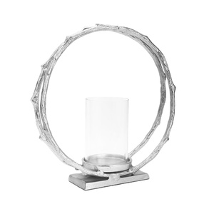 Bougeoir cercle en argent en vente usine en gros moderne décor à la maison pièce maîtresse de luxe pour mariage fait à la main fournisseur 2023 - Product Image 1
