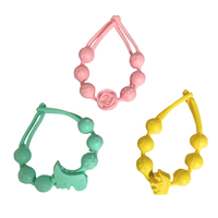 Bracelet de dentition en silicone multicolore pour bébé - Jouet de dentition flexible non toxique unisexe pour bébés de 0 à 24 mois