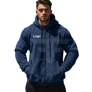 เสื้อฮู้ดซิปผู้ชายสไตล์วินเทจทรงโอเวอร์ไซส์  สำหรับฤดูใบไม้ร่วง-ฤดูหนาว ปี 2026 เนื้อผ้านุ่ม อุ่น สีพื้น เป็นมิตรต่อสิ่งแวดล้อม สวมใส่สบาย ระบายอากาศได้ดี เหมาะสำหรับออกกำลังกาย - Product Image 1