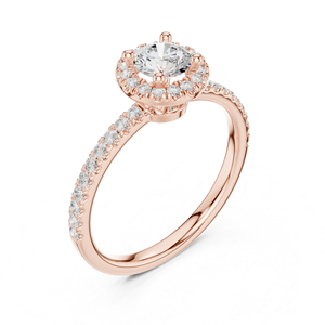 แหวนหมั้นเพชรทรงกลมทองคำ 14K สีเหลืองสำหรับผู้หญิง |   เพชรที่เพิ่งเพาะเลี้ยง - Product Image 6