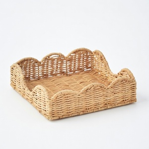 Eco-friendly <b>rattan</b> <b>dining</b> napkin holders curved edge napkins holder stand banquet <b>table</b> accessories - Product Image 1