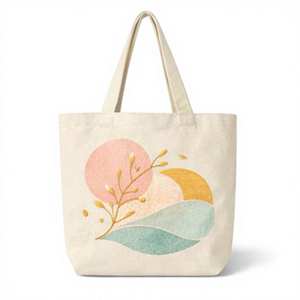 Sac fourre-tout en toile de coton personnalisé avec logo COTTON FIELD, grand format, écologique, pour courses, plage ou linge, pour femmes - Product Image 4