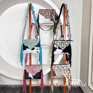 Bolso de Hombro de Cuero Vacuno de Gran Capacidad para Mujer, Diseño Elegante, Hecho a Mano, Estilo Occidental, Bolsos Cruzados - Product Image 1
