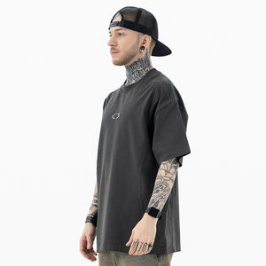 Camiseta Oversize de Algodón Lavado Pesado Personalizada para Hombre, Estilo Vintage Desgastado con Hombros Caídos, Streetwear, Camiseta Lisa 2026 - Product Image 2