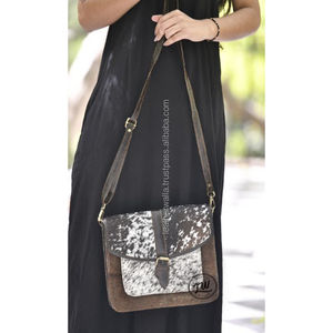 LW – sac à bandoulière en cuir pour femmes, fabriqué à la main, vente en gros, sac à épaule de luxe avec imprimé vache - Product Image 5