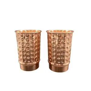 Vasos de Agua de Cobre con Base Cónica y Diseño Martillado, 350ml, para Comedor de Lujo - Product Image 4