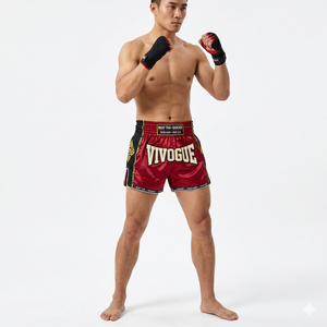 กางเกงมวยไทยสั่งทำ OEM สำหรับผู้ชาย ผ้าซาติน กางเกงชกมวยคิกบ็อกซิ่ง MMA กางเกงต่อสู้ ขายส่ง กางเกงมวยไทยจำนวนมาก - Product Image 1