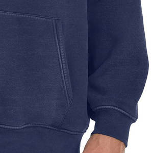 Sudadera con capucha de algodón mezclado con efecto ácido, la más vendida, para hombre, ropa de invierno personalizada con mangas largas, cuello con capucha y diseño liso. - Product Image 6