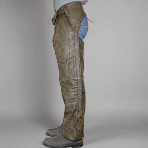 New High Quality <b>Half</b> Horse Riding <b>Chaps</b> for Men and Leather Equipment Genuine Leather <b>Chaps</b> for Sale - Product Image 3