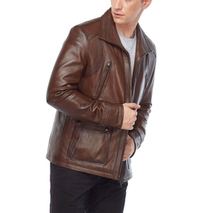 <b>High</b> Quality <b>Top</b> <b>Leather</b> Men <b>Leather</b> Jacket Whole Sale Casual Full Sleeve Product <b>Leather</b> <b>top</b> Design Solid Color Men <b>Leather</b> - Product Image 1