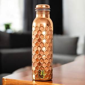 Decorative <b>Copper</b> Drinking <b>Water</b> <b>Bottle</b> with Leak Resistant Lid for Daily Hydration Office Gym and Outdoor Use Home Hotel - Product Image 1