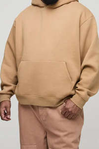 Premium Street-wear 100%Cotton Fleece Heavyweight <b>Hoodies</b> <b>Men</b> Casual Oversized <b>Plain</b> With Custom Logo Pullover Style No String - Product Image 4