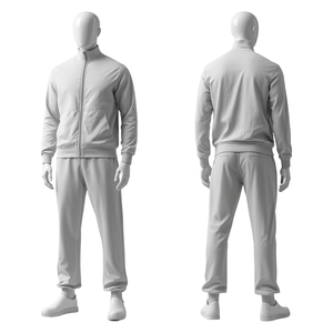 Ensemble de survêtement d'hiver pour homme, col montant zippé, coupe large, respirant, léger, haut de gamme, décontracté et sportif - Product Image 3