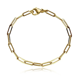 Tobillera de cadena con eslabones tipo clip en oro, tobillera de oro macizo de 14K, tobillera minimalista, tobillera moderna para llevar en capas, regalo de joyería para uso diario - Product Image 4