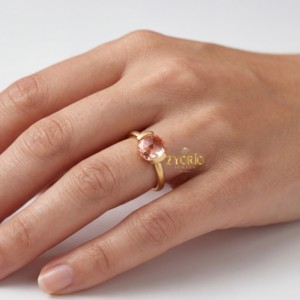 18K Gold Round Rose Cut Pink Lab Grown Diamond <b>Ring</b> Minimalist Bezel Set <b>Solitaire</b> Engagement <b>Ring</b> Women Luxury Custom <b>Ring</b> - Product Image 6