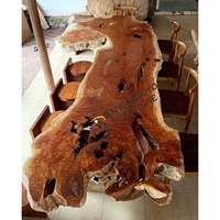 Live Edge Exotique Amboine Burl Bois Massif Table Basse Matières premières Top Table À Manger Revêtement Époxy Résine Meubles Sur Mesure