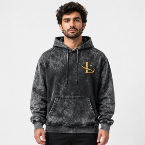 เสื้อฮู้ดดี้ผู้ชายสไตล์ Urban Outdoor ปี 2026 ลวดลายฟอกสี ทรงพอดีตัว วัสดุทนทาน ดีไซน์ทันสมัย แบบสั่งทำพิเศษ - Product Image 4