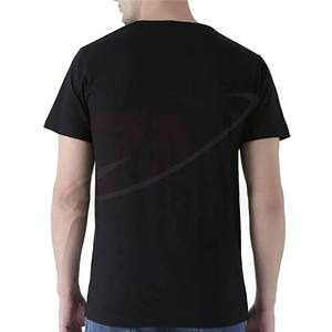 Camisetas de Hombre de Manga Corta Estampadas 100% Algodón, Ropa Casual de Color Negro, Impresión de Logotipo Personalizado, 220 GSM, Nueva Colección de Alta Calidad - Product Image 3