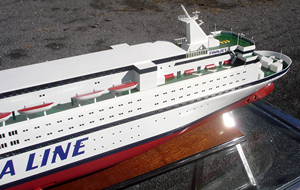 Maqueta de Barco de Madera Finnjet Cruise Ferry Ocean Liner, Decoración Artesanal de Mesa, Arte Coleccionable de Vietnam - Product Image 5
