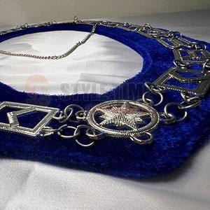 Collar de cadena masónica de diseño personalizado con eslabones detallados, collar de cadena masónica profesional para funciones de logia. - Product Image 5