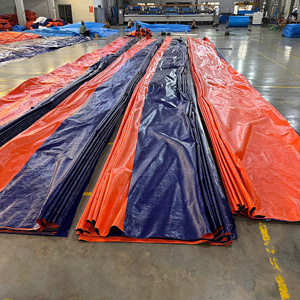 Bâche en PE imperméable et robuste, couleur bleu/orange, haute durabilité, grande capacité, options de taille et de couleur personnalisées - Product Image 1