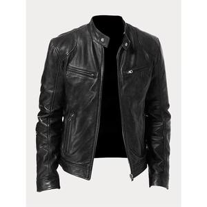 Chaqueta de Cuero Original para Hombre, Chaqueta de Motociclista de Cuero Vacuno Genuino de Primera Calidad, Abrigo Cálido de Invierno, Pedidos al por Mayor OEM - Product Image 4