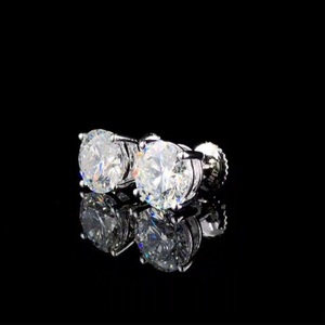 Anillo de Diamantes de Corte Brillante Redondo en Oro Blanco de 14K para Mujer, Color H Natural, Certificado por GIA, Joyería Clásica de Compromiso - Product Image 2