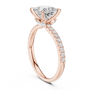 Rose Godl Trillion Cut <b>Diamond</b> Engagement <b>Ring</b> Rose Gold Color Gold Plated Band Side Stone Wedding Jewelry for Women - Product Image 3