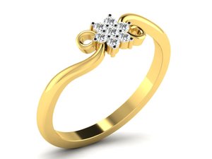 Anillo de Racimo de Flores con Diamantes Cultivados en Laboratorio VVS1 de Oro de 10k Hecho a Mano, Joyería Delicada Directo de Fábrica - Product Image 1