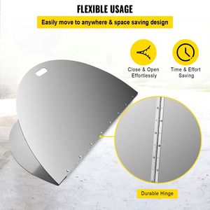 40-Inch Foldable Modern Gas Fire Pit <b>Ring</b> with Snuff Cover 430 Stainless Steel Spark Screen Cover 3mm <b>Thickness</b> - Product Image 5