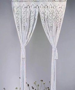 Macrame Curtain <b>Tie</b> <b>Backs</b> & Wall Hanging Boho Curtains Decor Beige Woven Doorway Minimalist Scandinavian Wall Art New Home Gift - Product Image 1