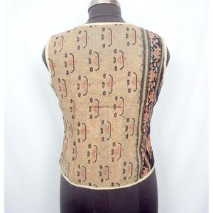 Boho Style Women's <b>Short</b> Vest Kantha <b>jacket</b> handmade Cotton kantha vest <b>Jacket</b> with pockets decorate and v-neckline for women - Product Image 4