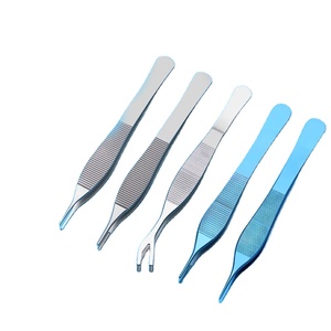 <span class=keywords><strong>Forceps</strong></span> Adson Tisu Medis <span class=keywords><strong>Titanium</strong></span> 12Cm, Gunting Jepit Adson Tisu Coklat dengan Peralatan Bedah Lurus Ujung Gigi 3Mm