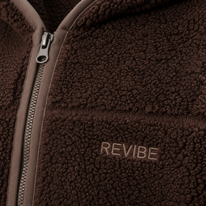 Custom <b>Mens</b> Chocolate Brown <b>Sherpa</b> <b>Fleece</b> Full Zip Hoodie Warm Winter Jacket OEM Clothing Manufacturer - Product Image 5