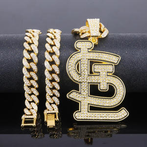 Collar con Colgante de Letra Inglesa LST, Plata de Ley 925, Chapado en Oro, Estilo Hip Hop, Venta al Por Mayor del Fabricante - Product Image 5