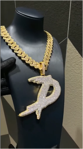 Colgante de Moissanita con Letra A-Z, 26 Letras, Certificado GRA, Joyería Hip Hop para Hombre, Plata 925, Color D, VVS - Product Image 3