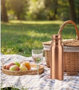 Classic Pure <b>Copper</b> Water <b>Bottle</b> Eco Friendly Wellness <b>Bottle</b> Premium Minimalist Design Ideal For Hydration Home Office Travel - Product Image 4
