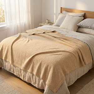 Sage <b>Green</b> Cotton <b>Bed</b> Blanket Woven Cover for Natural Farmhouse Bedroom and Contemporary Home Décor - Product Image 3